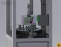 Automatisierte Anlage zum Besprühen und anschließendem Prägen von Gewebeplatten